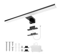 Aourow Lampada Specchio Bagno 10W, 400mm 820lm LED, Bianco Neutro 4000K, Resistente all'Acqua IP44, Classe II per Armadietto a Specchio (Nero)