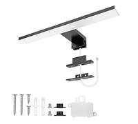 Aourow Lampada Specchio Bagno 5W,300mm 500lm Luce LED,Bianco Neutro 4000K e Resistente all'acqua IP44 Luci CLASSE II per Armadietto a Specchio(Nero)