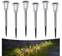 Aourow Set di 6 luci solari da giardino per esterni, colore bianco caldo, luci solari a LED, impermeabili, per esterni, giardino, balcone, terrazza, prato, vialetto, cortile
