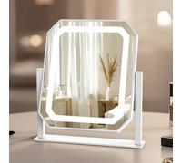 Aourow Specchio da Trucco con Illuminazione, Girevole a 360°, 3 Temperature di Colore Regolabili (3000 K/4000 K/6000 K) con Luce, Dimmerabile, Controllo Touch, Specchio Cosmetico di Tipo C