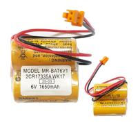 Aousavo MR-BAT6V1 - Batteria di ricambio MR-BAT6V1 da 6 V, compatibile con MR-BAT6V1 2CR17335A WK17 Orange Plug 1650 mAh, 6 V