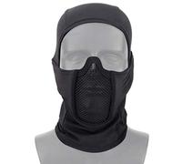 AOUTACC Airsoft, passamontagna maschera a rete, stile ninja, protezione completa del viso, passamontagna con maschera a rete per giochi di guerra Cs, caccia, paintball (nero)