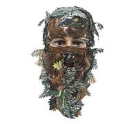 Aoutacc Passamontagna Mimetico a Foglia 3D con Maschera Integrale del Viso, Copricapo in Tacchino con Cappuccio Mimetico per Caccia e tiro in Bicicletta, Comodo e Morbido Passamontagna