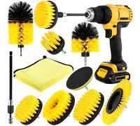 AOUVT 10 Pezzi Spazzola per Trapano, Spazzola per la Pulizia del Trapano Elettrico, Spazzola per la Pulizia Delle Ruote, Set Spazzole per Pulizia adatto per Cucina, Auto, Bagno, Piastrelle, Bicchiere