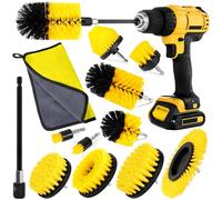 AOUVT 12 Pezzi Spazzola per Trapano, Spazzola per la Pulizia del Trapano Elettrico, Spazzola per la Pulizia Delle Ruote, Set Spazzole per Pulizia adatto per Cucina, Auto, Bagno, Piastrelle, Bicchiere
