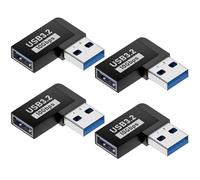 AOUZOVLI 4 pezzi USB C spina angolare a 90 gradi USB adattatore angolare USB 3.2 maschio a femmina, angolo sinistro, spina a forma di L, 10 Gbps