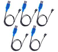 AOUZOVLI 5 pezzi 3,7 V Carrera Rc Caricabatterie USB Batteria Caricabatterie Caricabatterie Con Spina Sm-2p Adatto Per Elicotteri Droni E Auto Telecomando