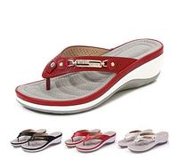 AOVIN Ciabatte Ortopediche Sandali Infradito Donna Ortopedici da Donna con Supporto for Arco Plantare Sandali for Fascite Plantare for Piedi Piatti Ciabatte Ortopediche (Color : Red, Size : 40 EU)