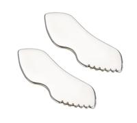 AOVNA 2 pezzi Gua Sha in acciaio inox Gua Sha Massaggi Board Metallo Viso Gua Sha Strumento Pettine Bordo Scultura Strumento per Occhi Viso Collo Corpo Riduzione del gonfiore