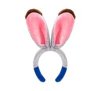 AOVNA Cerchietto grigio con orecchie da coniglio, soffici e pieghevoli, in peluche, accessori per costumi di Halloween, Natale, cosplay, feste in maschera
