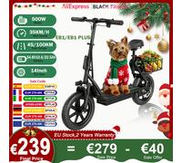 AOVOPRO EB1/EB1 PLUS 500W Scooter elettrico 54.6V10.4Ah/22.5Ah Batteria di grande capacità 45/100KM Lungo raggio 35 km/h 14 pollici EScooter