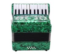 AOWINHIT 22 Tasti 8 Bass Celluloid Strumento Musicale Giocattolo per la Casa Performance Fisarmonica Black Premium Canne (Verde)