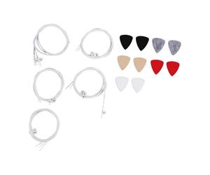 AOWINHIT 4 Set di Corde per Ukulele Durevoli e Plettri in Feltro Morbido per Migliorare la Chiarezza dello Strimpellio, Adatti a Corde di Nylon da 21 23 26 Pollici per gli Appassionati di Ukulele