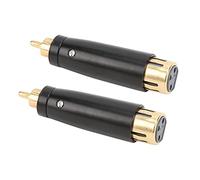 AOWINHIT Adattatore Audio in Lega di Zinco da 2 Pezzi, Connettore Maschio-femmina per Cavi per Chitarra e Mixer, Nero, 3 X 0,6 Pollici