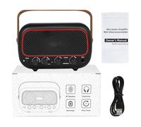 AOWINHIT Amplificatore per Chitarra Wireless Portatile Controllo Tono Doppio Altoparlante da 10 W per Spettacoli di Prove All'aperto ABS (Nero)