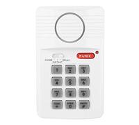AOWINHIT Casa di Sicurezza del di Allarme della Porta con Pulsante di Panico Premium di qualità Antiruggine ABS Durevole Materiale Facile Installare Senza Cablaggio per il Capannone del