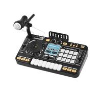 AOWINHIT Controller DJ per Bambini Tastiera Elettronica Mixer DJ Tavolo con Microfono Regolabile Effetti di Luce Dinamici BT 5.0 Giocattolo Musicale per Feste per Bambini Nero 35,5 * 19 (Nera)