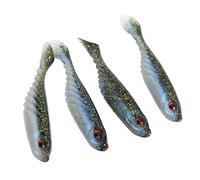 AOWINHIT Esca Morbida Coda a T 4 Pezzi per la Pesca con Design Durevole in PVC per Sport D'acqua Dolce 75 Mm 3,2 G (#1)