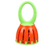 AOWINHIT Gested Cage Bell Babies Rattle Orff Plastic Music Percussion Strument per Bambini, Strumento a Percussione Musicale di Plastica per Bambini (W214 Orange e verde)