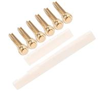 AOWINHIT Kit di Borchie per Corde per Accessori di Precisione per L'accordatura della Chitarra, Struttura in Osso di Bue e Rame per una Migliore qualità del Suono, 6 Borchie per Corde, Capotasto e