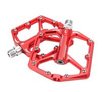 AOWINHIT LeBycle Pedale per Bici Antiscivolo Accessori Leggeri in Lega di Alluminio per Mountain Bike e Bici da Strada Confezione da 2 (Rossa)