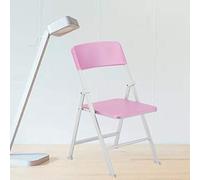 AOWINHIT Modello Giocattolo Sedia Pieghevole per Casa delle Bambole, Materiale in Lega di Plastica, Argento 8,5 * 9 * 17,5 Cm per Display per Bambola 1/6 (Rosa Perla)