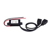 AOWINHIT Modulo Convertitore Adattatore Caricabatterie Doppio USB DC 12 V a 5 V Stabile per Ricarica Telefono Auto Moto,Terminali e cablaggi