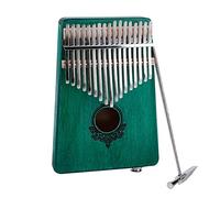 AOWINHIT Pianoforte Kalimba a 17 Tasti con Corpo in Mogano e Pickup Incorporato per Performance di Musicisti, 17 Toni, da C4 a E6 (Verde)