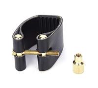 AOWINHIT SAXOPHONE SAXOPHONE PU Nero Leather Leather Metal Ligature Accessori Strumenti Musicali Durevoli per i Giocatori di Sassofono (C66 Midrange)