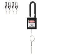 AOWINHIT Set di Lucchetti Lockout Tagout 5 unità Lucchetti di Sicurezza in Nylon Resistente per Uso Industriale Applicazioni Elettriche o Idrauliche (Nera)