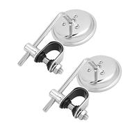 AOWINHIT Specchietto Retrovisore Motore con Staffa Manubrio Regolabile con Rotazione a 360 per Moto retrò Lenti in Vetro Convesso Bianco