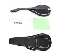 AOWINHIT Strumento di Mandolino Nero a 8 Corde con Borsa, Corde, Wipe, Sintonizzatore, Scelte, qualità del Suono Stabile a Vite per gli Appassionati di Musica (Nero)