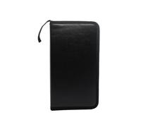 AOWIS Custodia in pelle PU per CD/DVD, capacità 80, vassoio portatile con chiusura a cerniera, consente di risparmiare spazio in auto e in casa (nero)