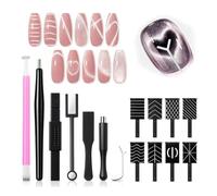 AOWVUTS 15 Pezzi Magnete Bastone Set per Unghie Penna Magnetico Cat Eye Kit Magneti per 3D Effetti Occhio di Gatto DIY Nail Art Tool per UV Gel Polish Polvere o Smalto Strumento