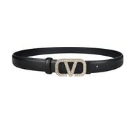 AOWVUTS Cintura da Donna in Pelle PU, Fibbia Della Cintura con Strass, Cintura Sottile di Scintillante, Regolabile Cinturino per Jeans Pantaloni Abiti Soprabito
