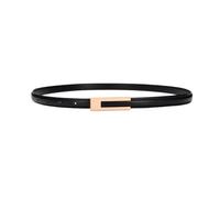AOWVUTS Cintura Sottile in Pelle PU da Donna Cintura Retrò per Abiti Cinturino Classica Eleganti Regolabile con Fibbia in Metallo Cinture Decorativa Adatta per Vestito Pantaloni Jeans (Nero, 105)