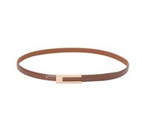 AOWVUTS Cintura Sottile in Pelle PU da Donna Cintura Retrò per Abiti Cinturino Classica Eleganti Regolabile con Fibbia in Metallo Cinture Decorativa Adatta per Vestito Pantaloni Jeans (Caramello, 105)