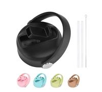 AOWVUTS Coperchio con Cannuccia per Hydro Flask Wide Mouth 32oz Riutilizzabili Coperchio a Prova di Perdite per Hydro Flask Coperchi di Ricambio Adatto per Hydro Flask con 2 Cannucce (Nero)