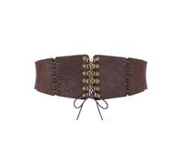 AOWVUTS Corsetto Donna Cintura Elastica con Fascia Larga Corsetto con Lacci Cinturino in Vita in Pelle Cintura Retrò Cinch Corsetto Ampia Legato Cintura Vespa per Abbigliamento Costume di Halloween