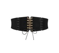 AOWVUTS Corsetto Donna con Fascia Larga e Lacci Cinturino in Vita in Pelle per Abbigliamento e Costume di Halloween