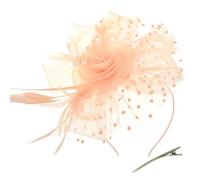 AOWVUTS Fascinators per Capelli da Donna Fascinator Copricapo da Sposa con Clip Fascinatori Cappello Fascia di Fiori di Piume Accessori per Ragazze Cocktail Nozze Festa del Tè