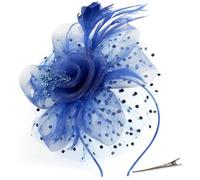 AOWVUTS Fascinators per Capelli da Donna Fascinator Copricapo da Sposa con Clip Fascinatori Cappello Fascia di Fiori di Piume Accessori per Ragazze Cocktail Nozze Festa del Tè