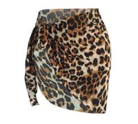 AOWVUTS Gonna da Spiaggia Sarong Donna Pareo Mare Leopardato Bikini Cover Up Multiuso Beach Wrap Coprire Gonne Avvolgenti del Costume da Bagno Copricostume Parei Corto Beachwear