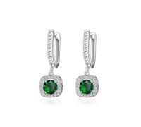 AOWVUTS Orecchini Cerchio Donna Orecchini in Argento Sterling 925 con Zirconi Ipoallergenici Orecchini Huggie Orecchini Cerchio Diamanti Pendenti Regalo di Gioielli per Sposa Matrimonio (Verde)