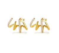 AOWVUTS Orecchini Donna Oro Orecchini Artiglio in Argento Sterling 925 Orecchini a Polsino con Zirconia Cubica Brillanti Piccoli Orecchini a Cerchio Orecchini Anallergici Gioielleria Regalo