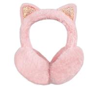 AOWVUTS Paraorecchie Invernali per Donna Bambini Copriorecchie Gatto Plush Earmuffs Morbidi Pieghevoli Scaldini per Orecchie Paraorecchie Calde Pelliccia Sintetica Peluche (Rosa chiaro)