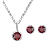 AOWVUTS Parure Gioielli Set Donne, Orecchini e Collana Solitario Zirconi Ciondolo, Set di Gioielli Collana Eleganti Cristallo Regalo Perfetto per le Donne (Gennaio)