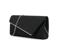 AOWVUTS Pochette Donna Lucide Paillettes Borse da Sera Borsa a Tracolla Piccola Festa con Catena Borsetta da Sera Elegant Glitter Pochette e Clutch per Festa Matrimonio Party (Nero)