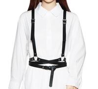AOWVUTS Punk Harness in Pelle da Donna Regolabile Goth Petto Catena Catene del Corpo Harness da Vita Gotica per Ragazze Discoteca Cosplay Party Rave Costume di Halloween (Nero)