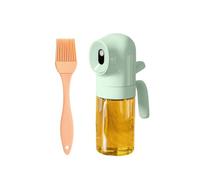 AOWVUTS Spruzzino Olio per Friggitrice Aria 180ml Spray Olio Cucina Antigoccia Dosatore d'Oliva Bottiglia Nebulizzatore Olio in Vetro con Spazzole per Grigliare Insalata Cottura al Forno (Verde)